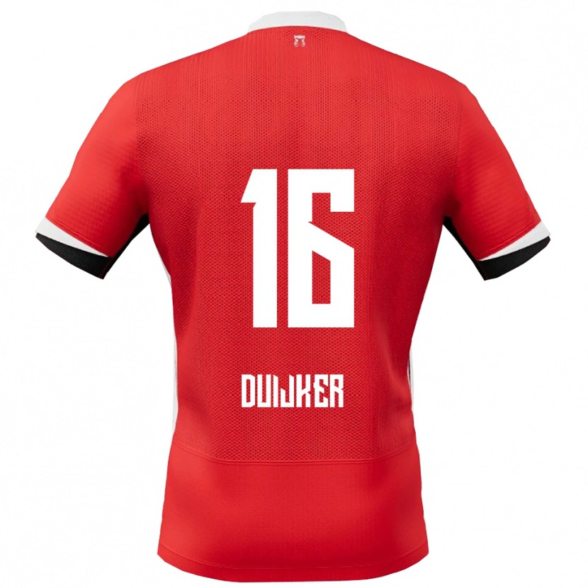 Danxen Mujer Camiseta Jaycen Duijker #16 Rojo Blanco 1ª Equipación 2025/26 La Camisa México