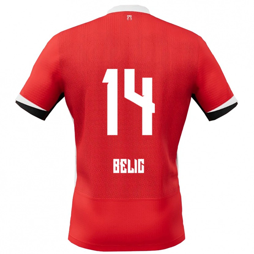 Danxen Mujer Camiseta Kristijan Belic #14 Rojo Blanco 1ª Equipación 2025/26 La Camisa México