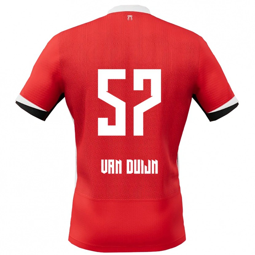 Danxen Mujer Camiseta Sem Van Duijn #57 Rojo Blanco 1ª Equipación 2025/26 La Camisa México