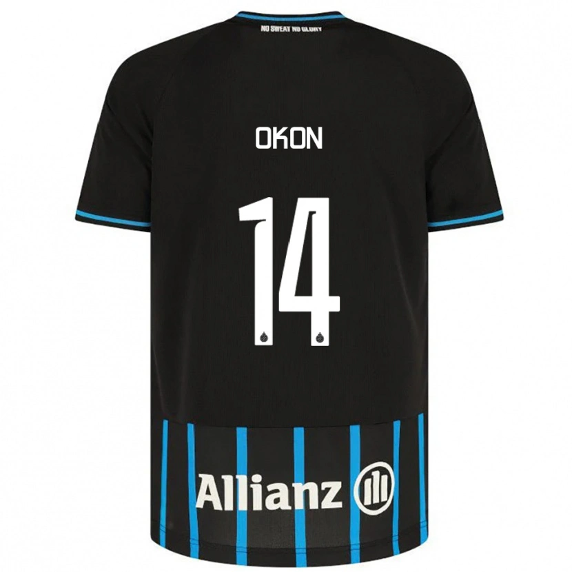 Danxen Mujer Camiseta Gianluca Okon #14 Negro Azul 1ª Equipación 2025/26 La Camisa México