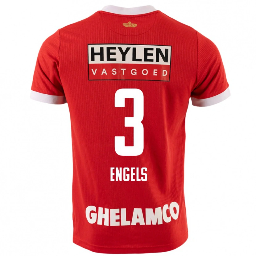 Danxen Mujer Camiseta Björn Engels #3 Rojo Blanco 1ª Equipación 2025/26 La Camisa México