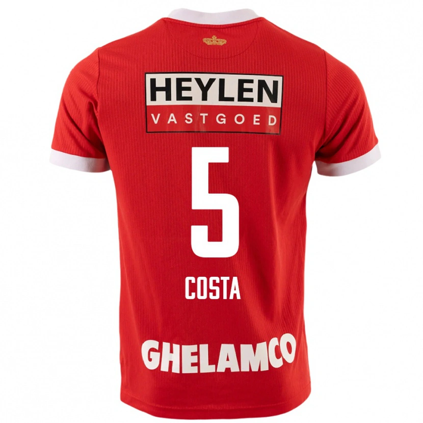 Danxen Mujer Camiseta Ayrton Costa #5 Rojo Blanco 1ª Equipación 2025/26 La Camisa México