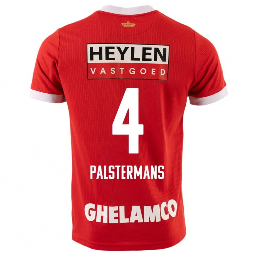 Danxen Mujer Camiseta Jasper Palstermans #4 Rojo Blanco 1ª Equipación 2025/26 La Camisa México