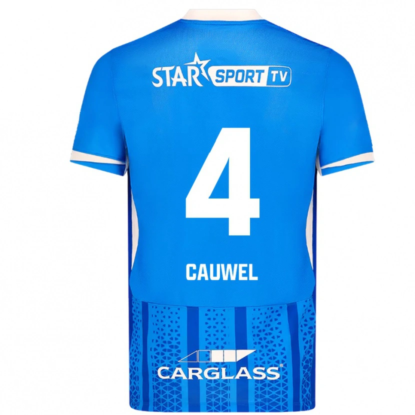 Danxen Mujer Camiseta Michiel Cauwel #4 Azul Blanco 1ª Equipación 2025/26 La Camisa México