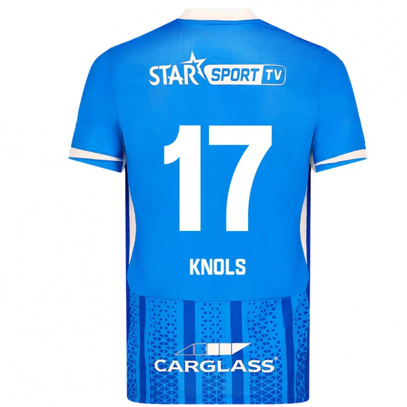 Danxen Mujer Camiseta Myrthe Knols #17 Azul Blanco 1ª Equipación 2025/26 La Camisa México