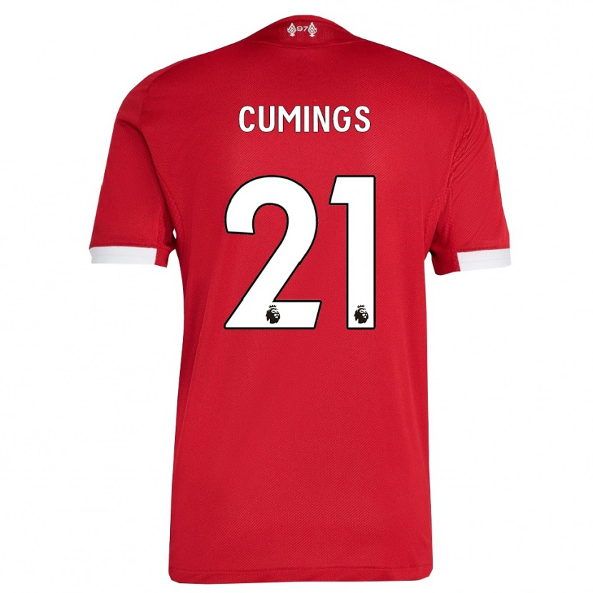 Danxen Mujer Camiseta Eartha Cumings #21 Rojo Blanco 1ª Equipación 2025/26 La Camisa México