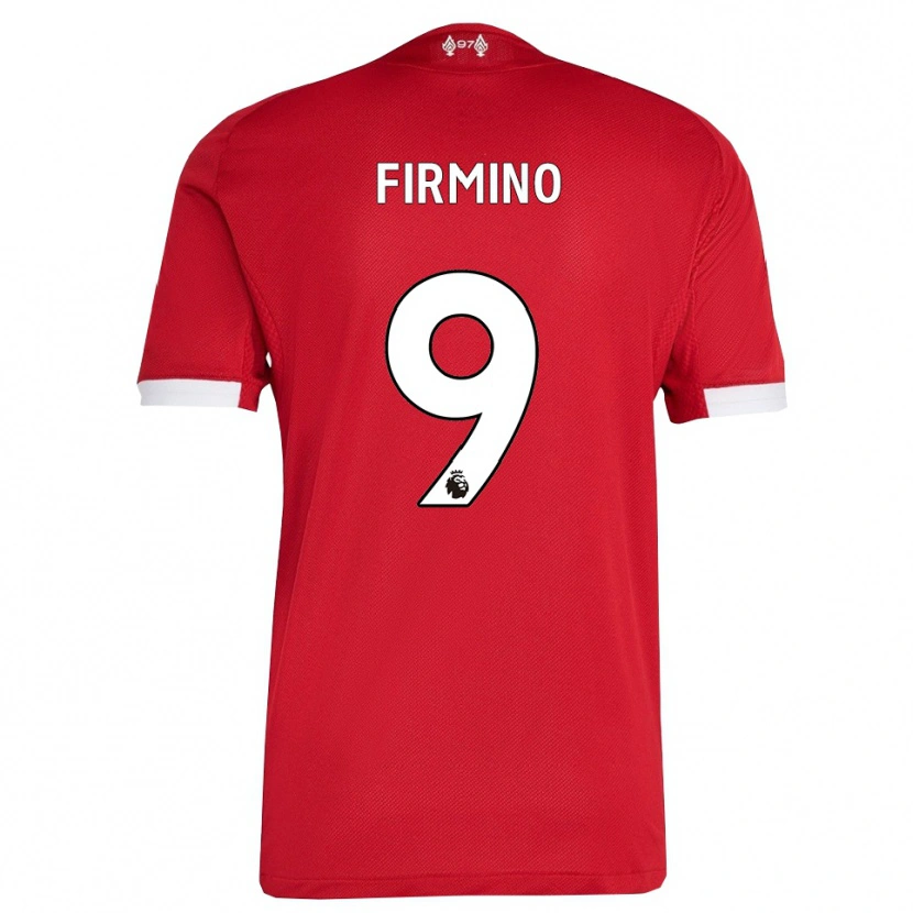 Danxen Mujer Camiseta Roberto Firmino #9 Rojo Blanco 1ª Equipación 2025/26 La Camisa México