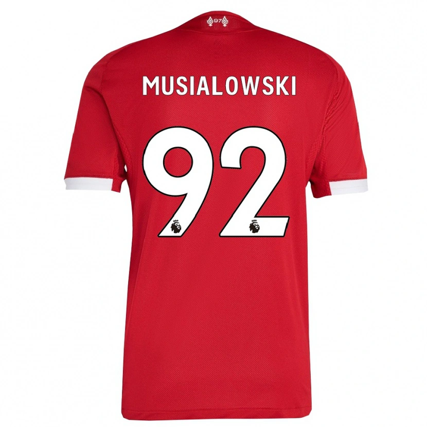 Danxen Mujer Camiseta Mateusz Musialowski #92 Rojo Blanco 1ª Equipación 2025/26 La Camisa México