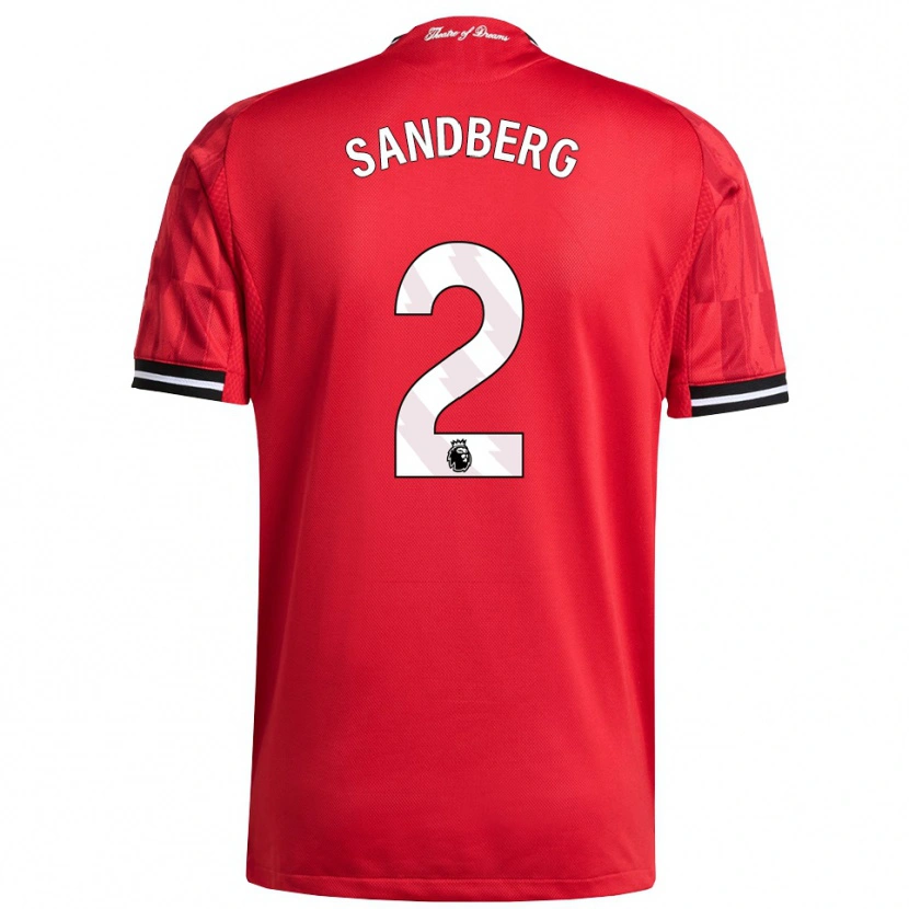Danxen Mujer Camiseta Anna Sandberg #2 Rojo Negro Blanco 1ª Equipación 2025/26 La Camisa México