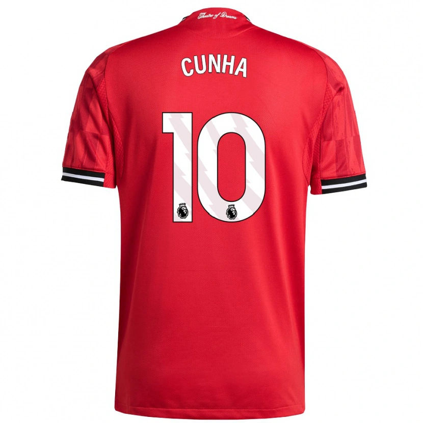 Danxen Mujer Camiseta Matheus Cunha #10 Rojo Negro Blanco 1ª Equipación 2025/26 La Camisa México