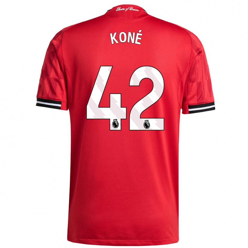Danxen Mujer Camiseta Sékou Koné #42 Rojo Negro Blanco 1ª Equipación 2025/26 La Camisa México