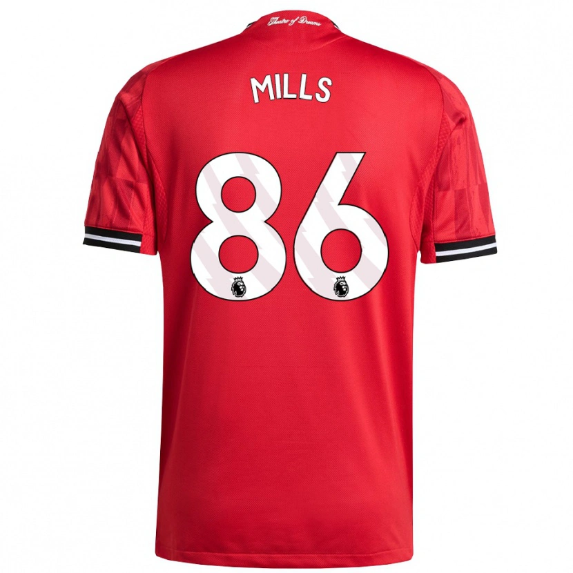 Danxen Mujer Camiseta Albert Mills #86 Rojo Negro Blanco 1ª Equipación 2025/26 La Camisa México
