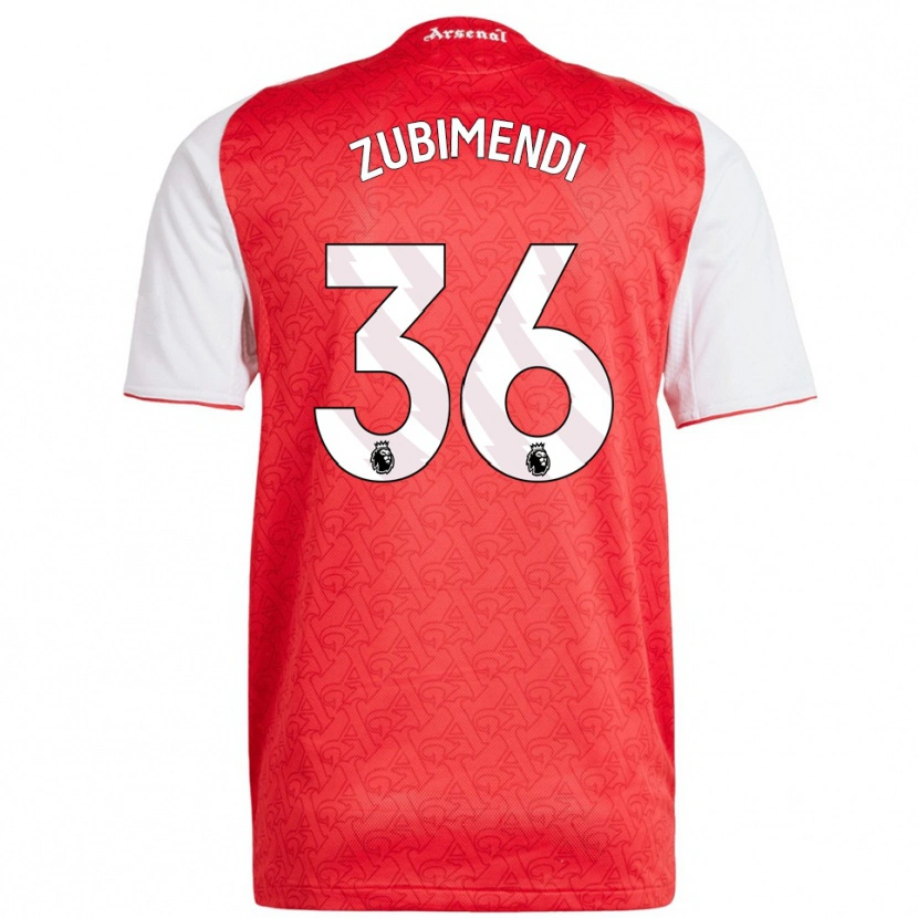 Danxen Mujer Camiseta Martín Zubimendi #36 Rojo Blanco 1ª Equipación 2025/26 La Camisa México