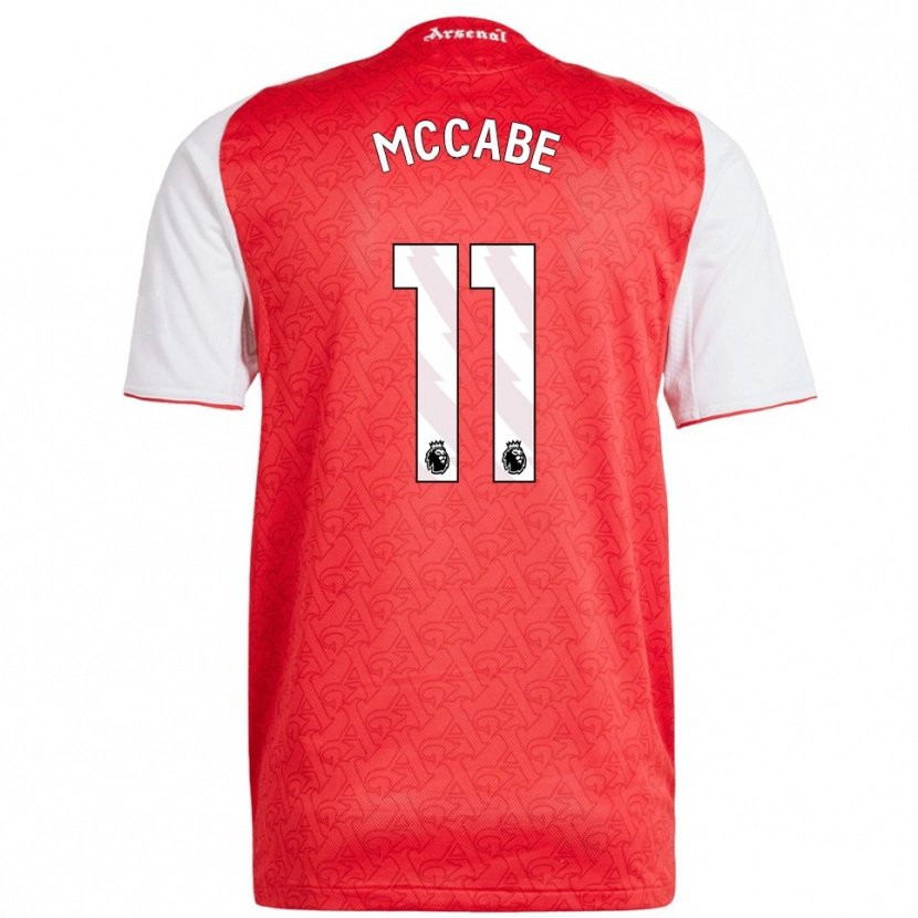 Danxen Mujer Camiseta Katie Mccabe #11 Rojo Blanco 1ª Equipación 2025/26 La Camisa México