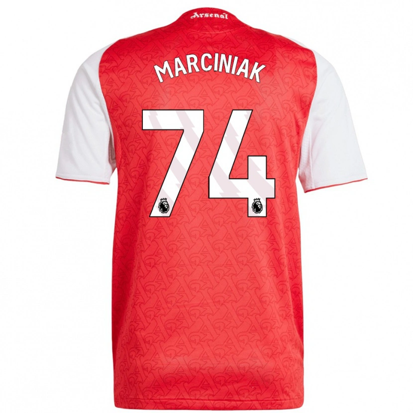 Danxen Mujer Camiseta Alex Marciniak #74 Rojo Blanco 1ª Equipación 2025/26 La Camisa México