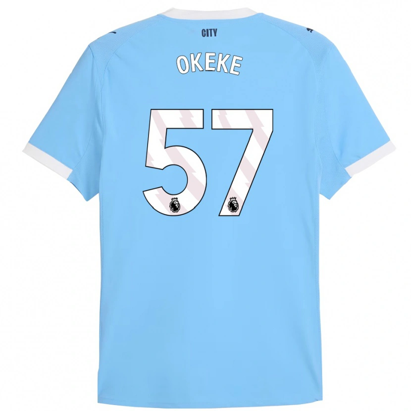 Danxen Mujer Camiseta Michael Okeke #57 Celeste Blanco 1ª Equipación 2025/26 La Camisa México