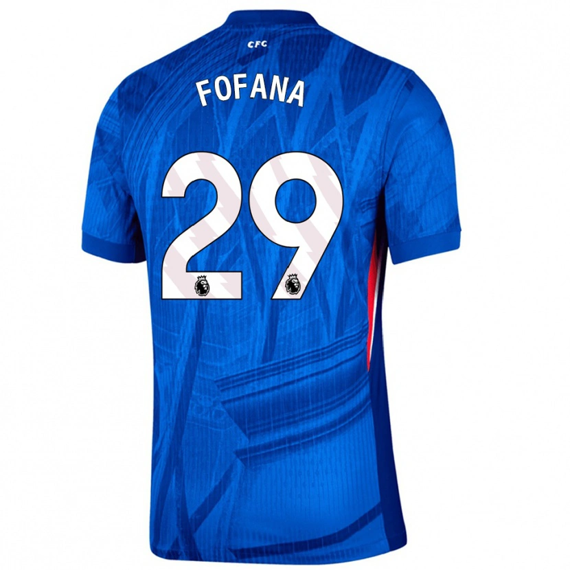 Danxen Mujer Camiseta Wesley Fofana #29 Azul Blanco 1ª Equipación 2025/26 La Camisa México