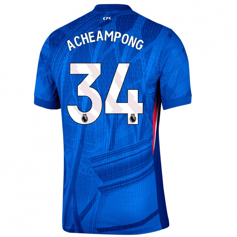 Danxen Mujer Camiseta Josh Acheampong #34 Azul Blanco 1ª Equipación 2025/26 La Camisa México