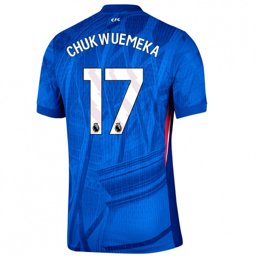 Danxen Mujer Camiseta Carney Chukwuemeka #17 Azul Blanco 1ª Equipación 2025/26 La Camisa México