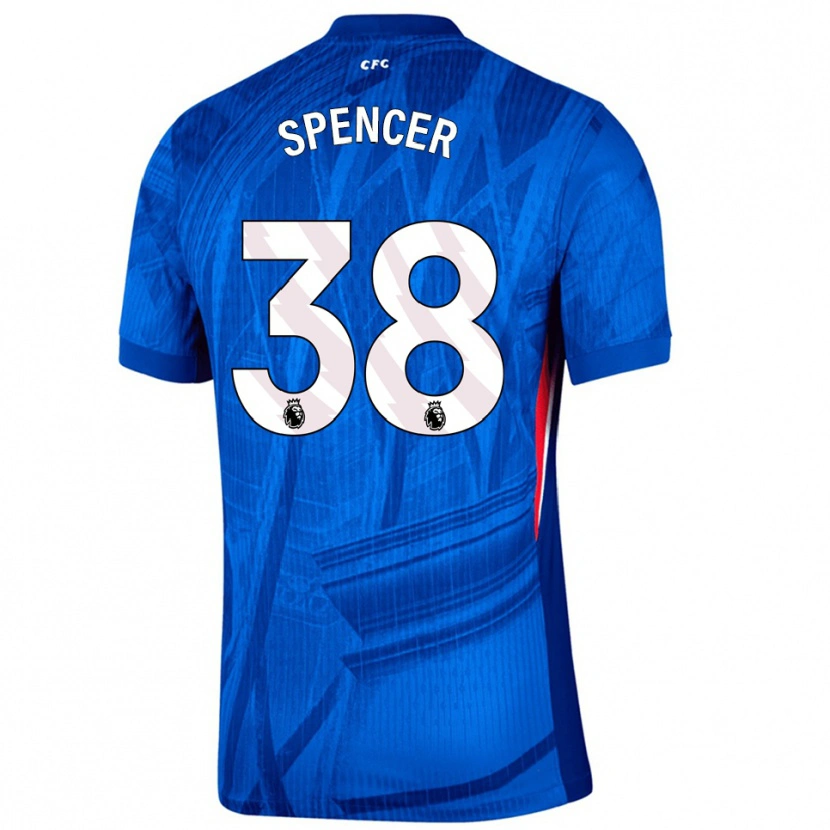 Danxen Mujer Camiseta Becky Spencer #38 Azul Blanco 1ª Equipación 2025/26 La Camisa México