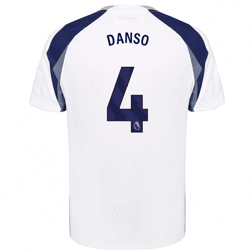 Danxen Mujer Camiseta Kevin Danso #4 Blanco Marino 1ª Equipación 2025/26 La Camisa México