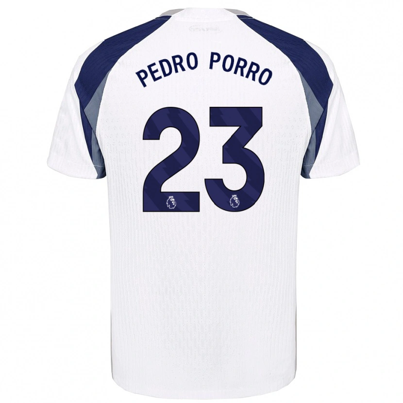 Danxen Mujer Camiseta Pedro Porro #23 Blanco Marino 1ª Equipación 2025/26 La Camisa México