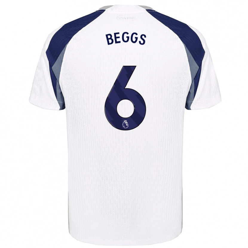 Danxen Mujer Camiseta Jamel Beggs #6 Blanco Marino 1ª Equipación 2025/26 La Camisa México