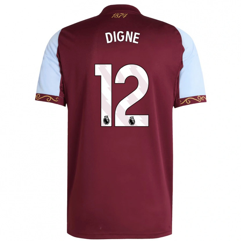 Danxen Mujer Camiseta Lucas Digne #12 Borgoña Celeste 1ª Equipación 2025/26 La Camisa México