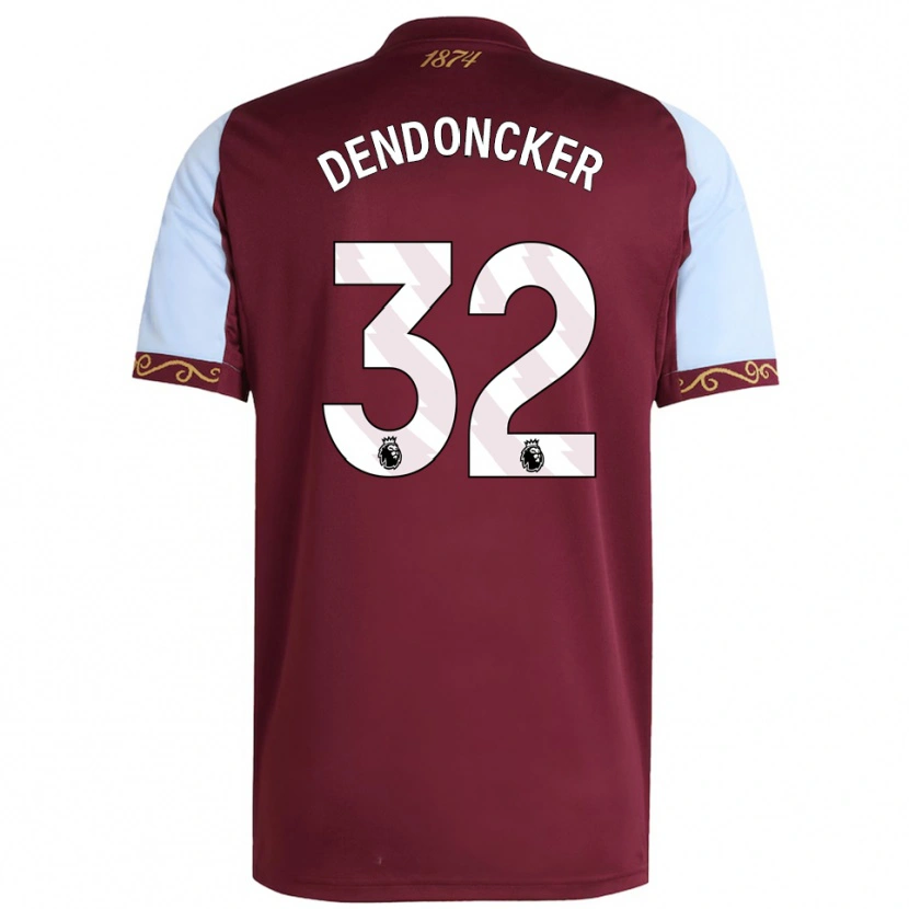 Danxen Mujer Camiseta Leander Dendoncker #32 Borgoña Celeste 1ª Equipación 2025/26 La Camisa México