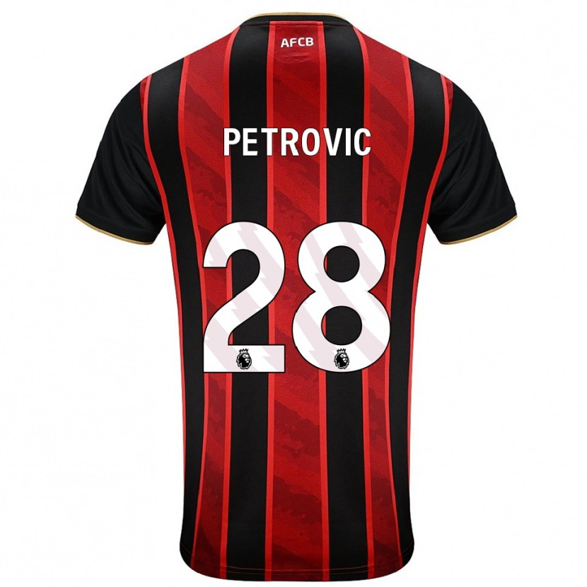 Danxen Mujer Camiseta Djordje Petrovic #28 Rojo Negro 1ª Equipación 2025/26 La Camisa México