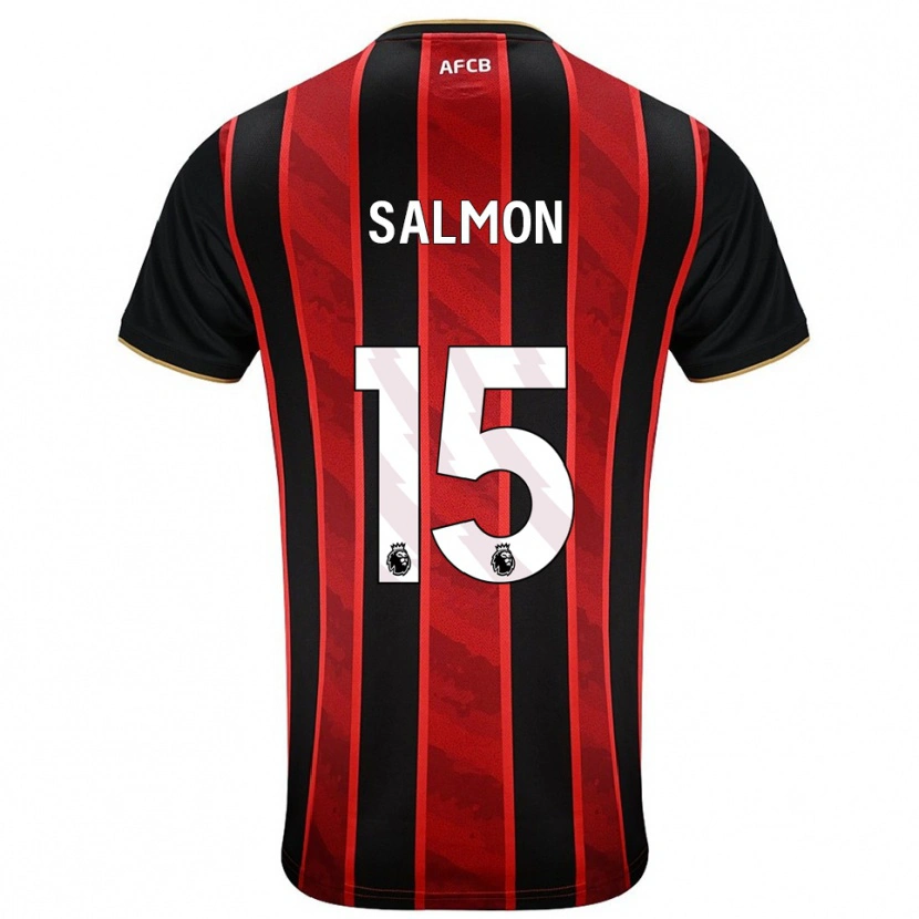 Danxen Mujer Camiseta Josh Salmon #15 Rojo Negro 1ª Equipación 2025/26 La Camisa México