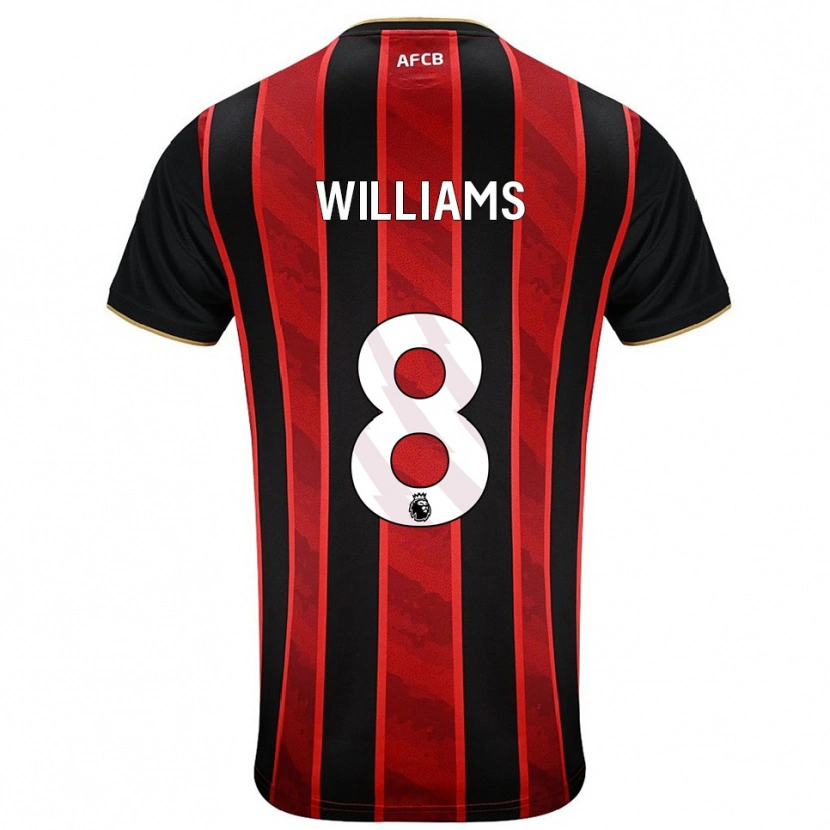 Danxen Mujer Camiseta Phoebe Williams #8 Rojo Negro 1ª Equipación 2025/26 La Camisa México