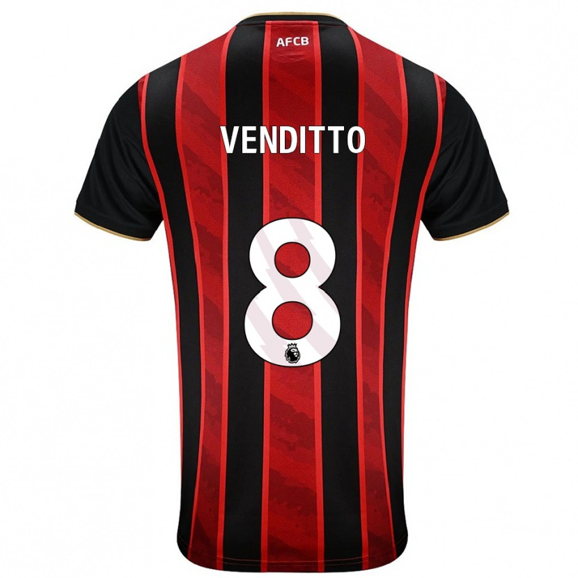Danxen Mujer Camiseta Olivia Venditto #8 Rojo Negro 1ª Equipación 2025/26 La Camisa México