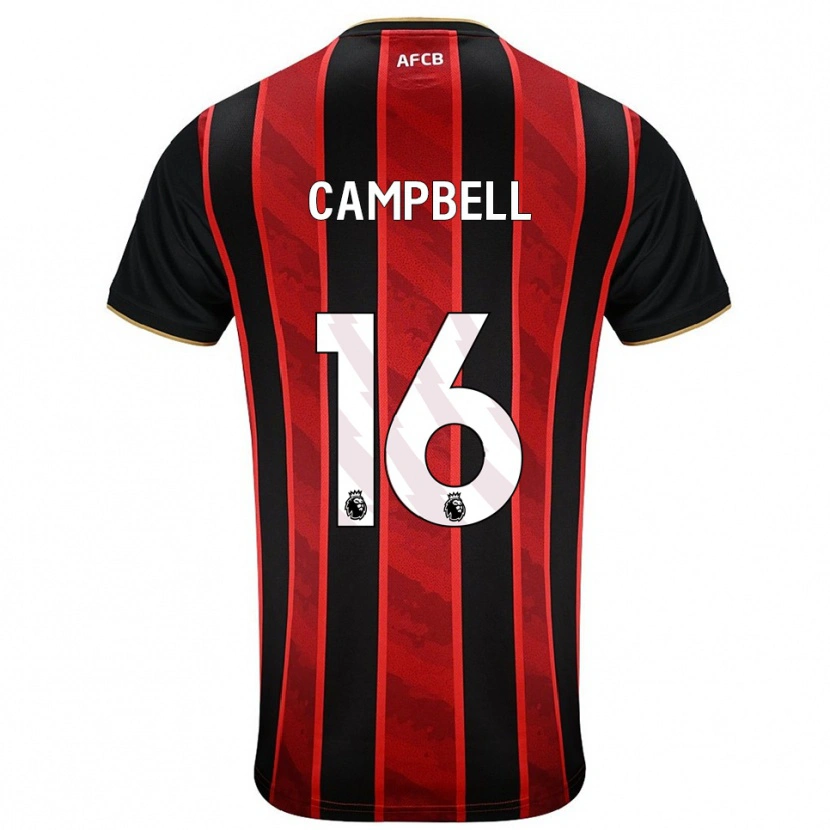 Danxen Mujer Camiseta Zhaviah Campbell #16 Rojo Negro 1ª Equipación 2025/26 La Camisa México