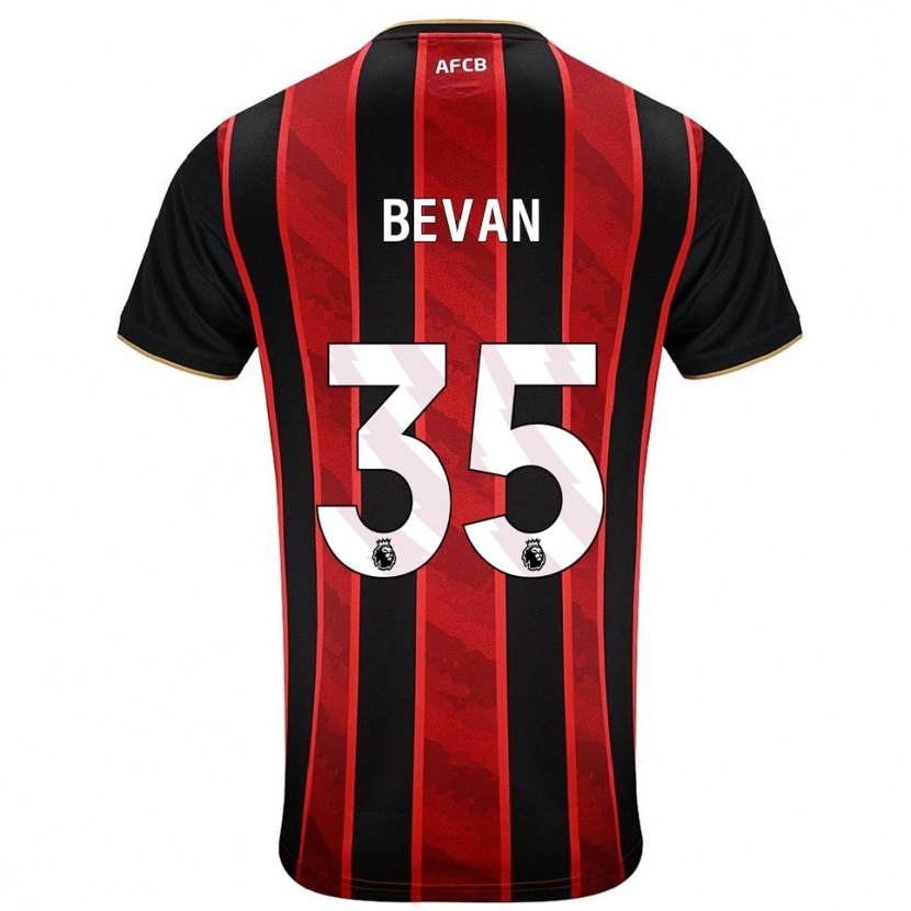 Danxen Mujer Camiseta Owen Bevan #35 Rojo Negro 1ª Equipación 2025/26 La Camisa México