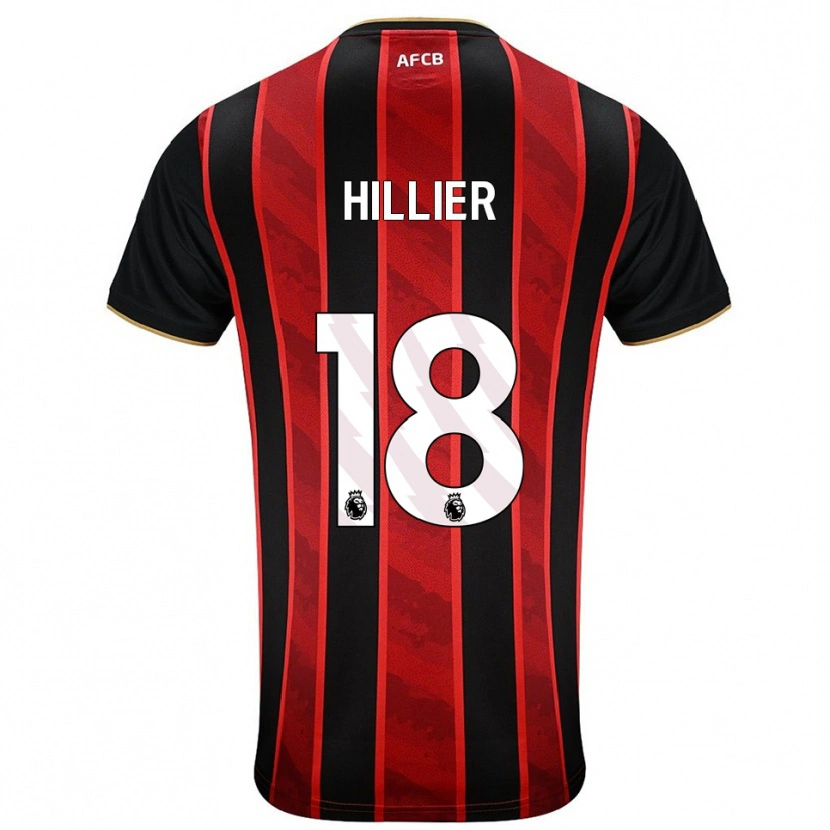 Danxen Mujer Camiseta Gemma Hillier #18 Rojo Negro 1ª Equipación 2025/26 La Camisa México