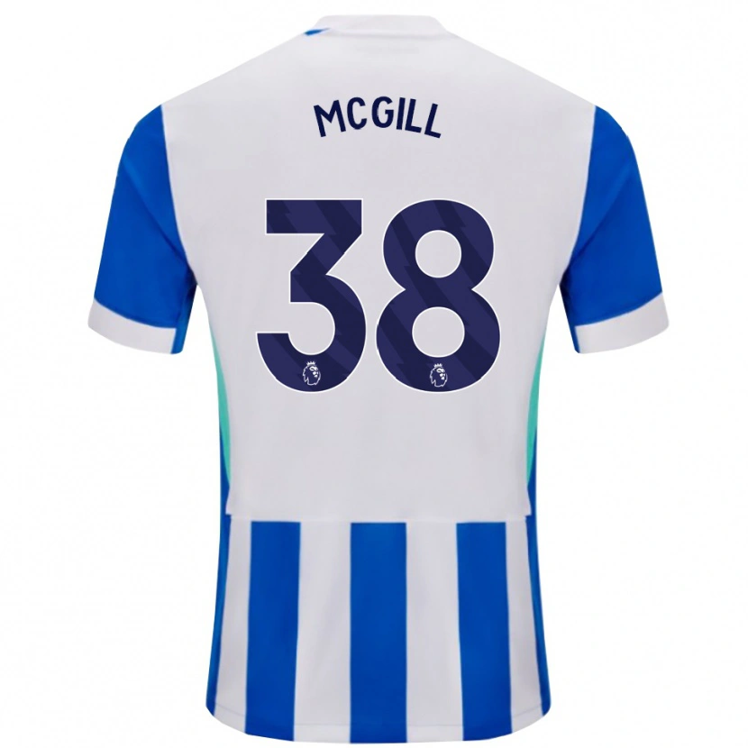 Danxen Mujer Camiseta Tom Mcgill #38 Azul Blanco 1ª Equipación 2025/26 La Camisa México