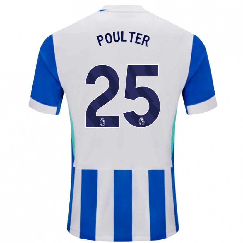 Danxen Mujer Camiseta Hannah Poulter #25 Azul Blanco 1ª Equipación 2025/26 La Camisa México