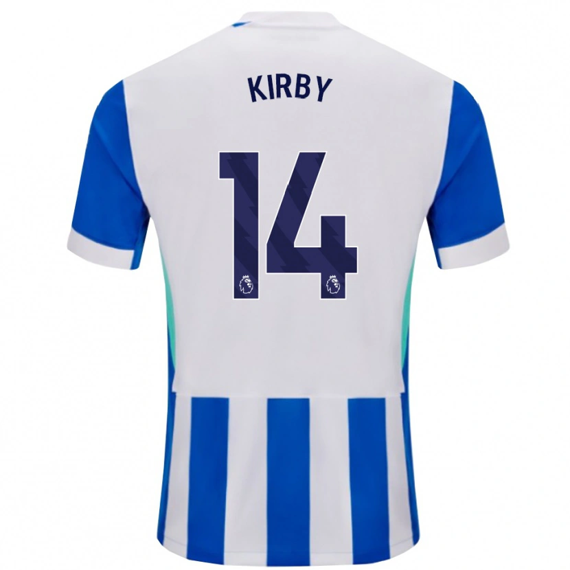 Danxen Mujer Camiseta Fran Kirby #14 Azul Blanco 1ª Equipación 2025/26 La Camisa México