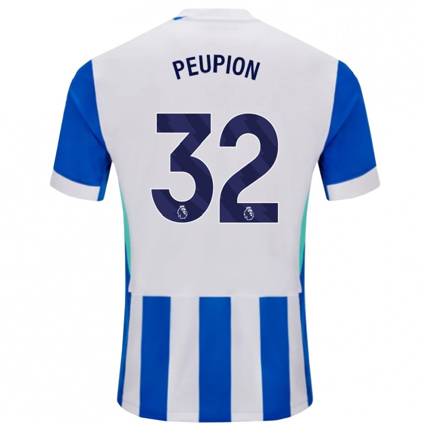 Danxen Mujer Camiseta Cameron Peupion #32 Azul Blanco 1ª Equipación 2025/26 La Camisa México