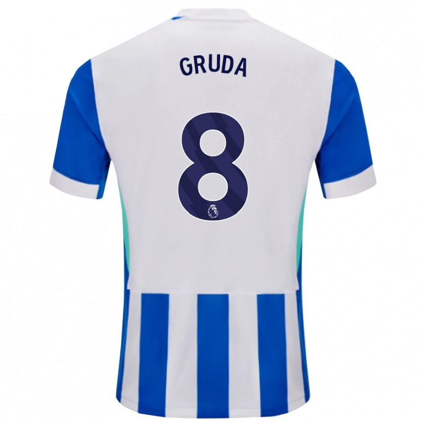 Danxen Mujer Camiseta Brajan Gruda #8 Azul Blanco 1ª Equipación 2025/26 La Camisa México