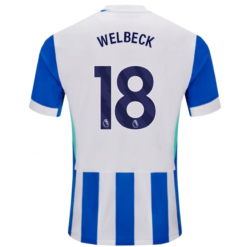 Danxen Mujer Camiseta Danny Welbeck #18 Azul Blanco 1ª Equipación 2025/26 La Camisa México