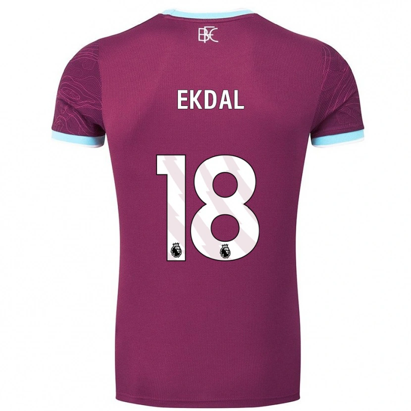 Danxen Mujer Camiseta Hjalmar Ekdal #18 Borgoña Celeste 1ª Equipación 2025/26 La Camisa México