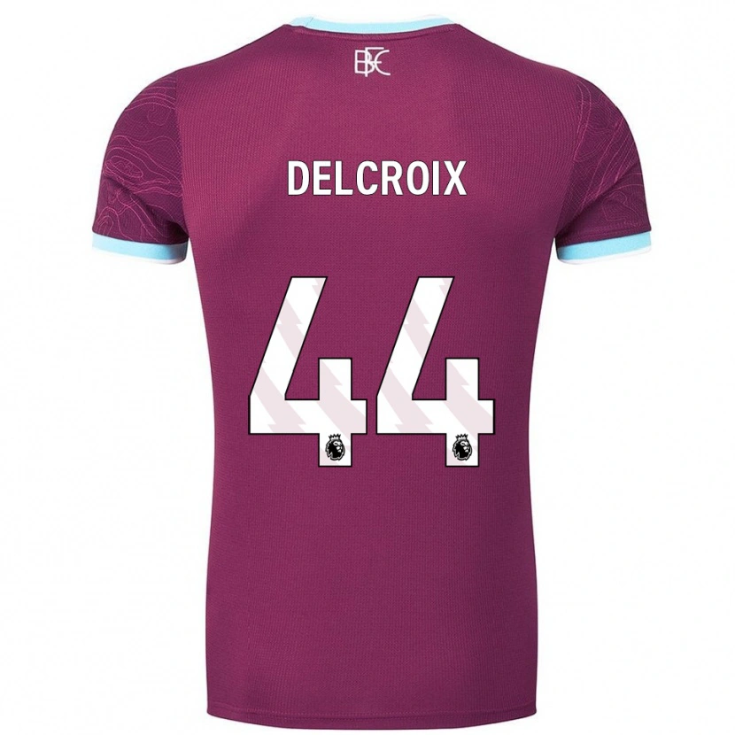 Danxen Mujer Camiseta Hannes Delcroix #44 Borgoña Celeste 1ª Equipación 2025/26 La Camisa México