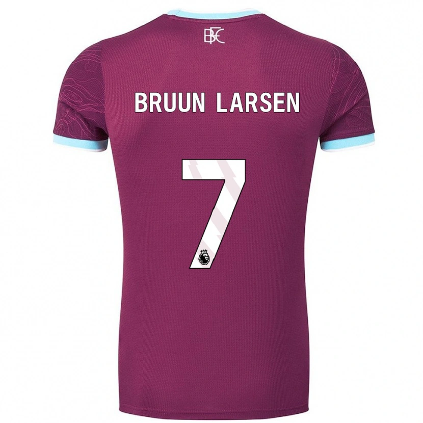 Danxen Mujer Camiseta Jacob Bruun Larsen #7 Borgoña Celeste 1ª Equipación 2025/26 La Camisa México