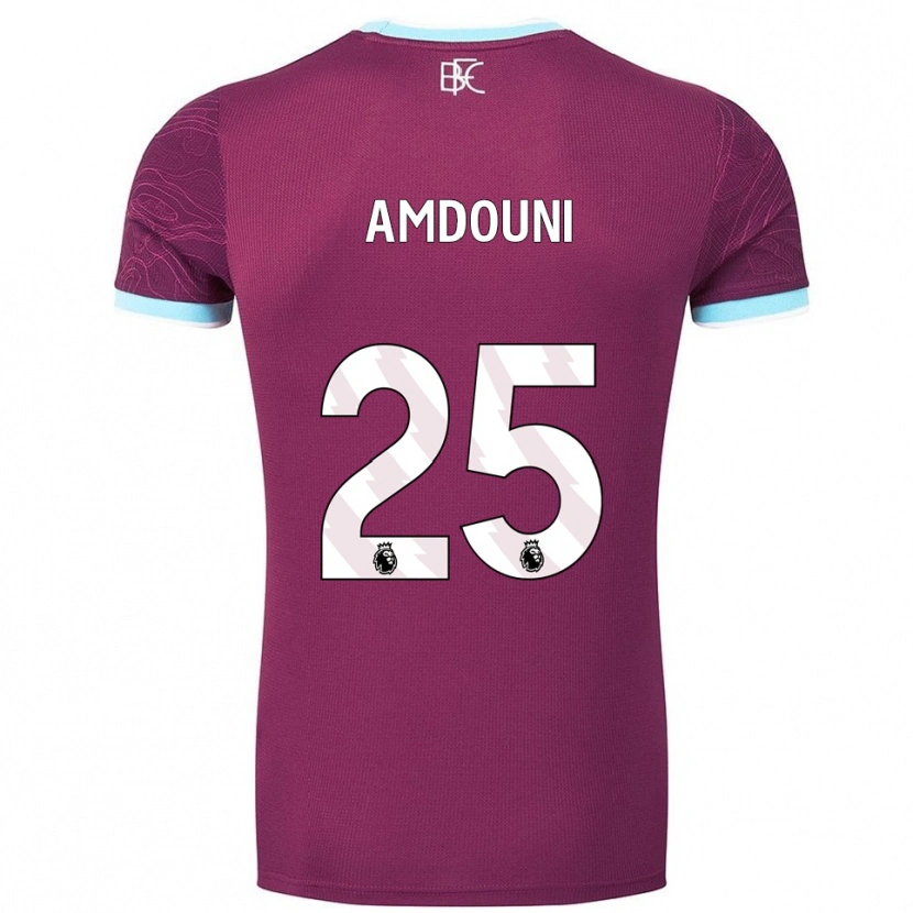 Danxen Mujer Camiseta Zeki Amdouni #25 Borgoña Celeste 1ª Equipación 2025/26 La Camisa México