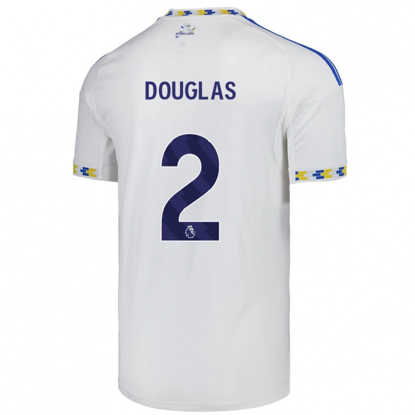 Danxen Mujer Camiseta Connor Douglas #2 Blanco Azul 1ª Equipación 2025/26 La Camisa México