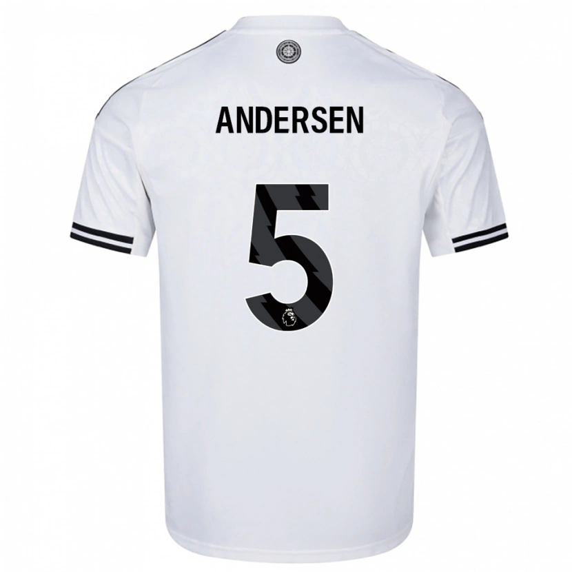 Danxen Mujer Camiseta Joachim Andersen #5 Blanco Negro 1ª Equipación 2025/26 La Camisa México