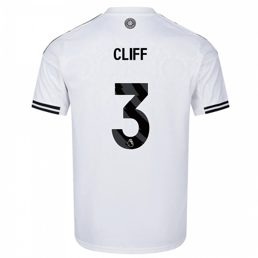 Danxen Mujer Camiseta Callum Cliff #3 Blanco Negro 1ª Equipación 2025/26 La Camisa México