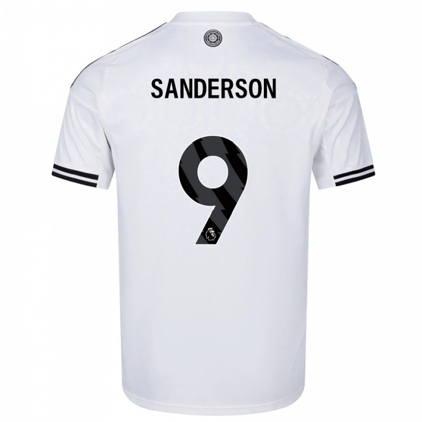 Danxen Mujer Camiseta Oliver Sanderson #9 Blanco Negro 1ª Equipación 2025/26 La Camisa México